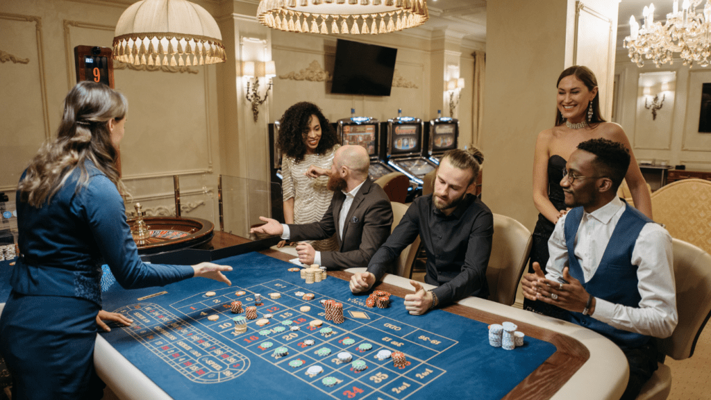 Gamblers in roulette Table