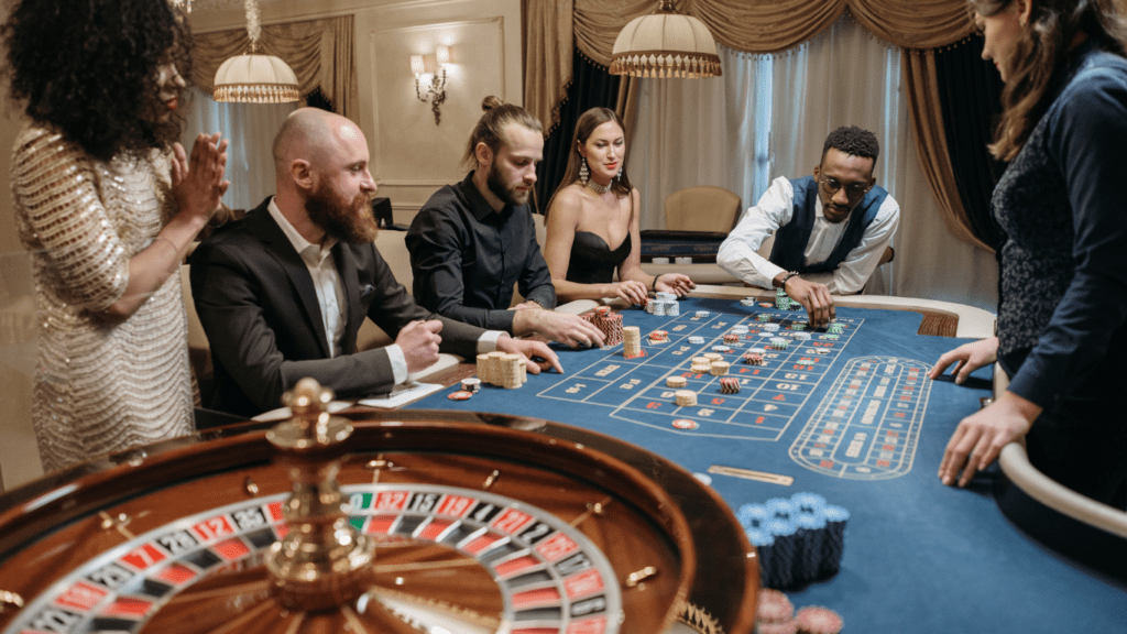 Players at roulette Table