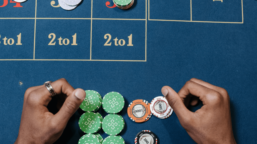 Gambler in roulette table
